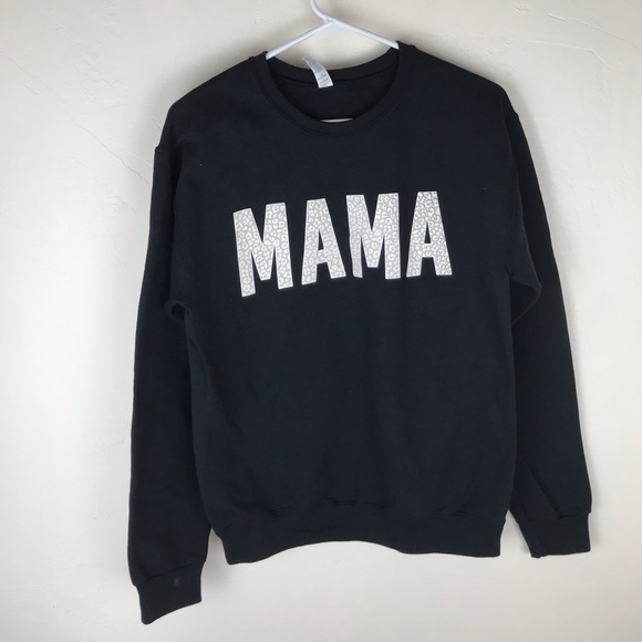 Jerzees Sweaters - NEW Mama Leopard Black Crewneck Sweatshirt